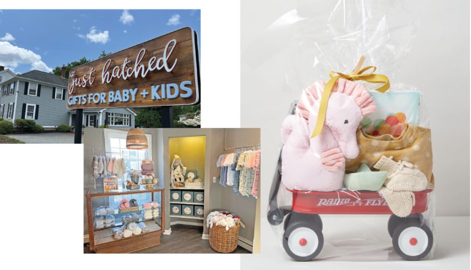 Just Hatched owner Karen Helburn began making luxury baby gift wagons from her kitchen table. Now, she has a thriving boutique in Guilford, CT. 